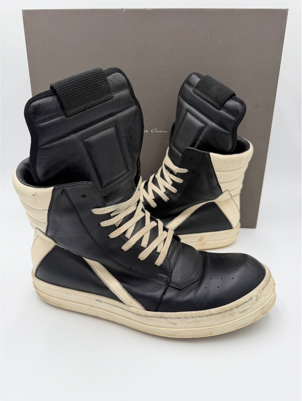 Rick Owens Geobasket Black High Top Sneakers Size 8/41